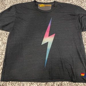 Aviator Nation Rainbow Bolt Boyfriend Tee